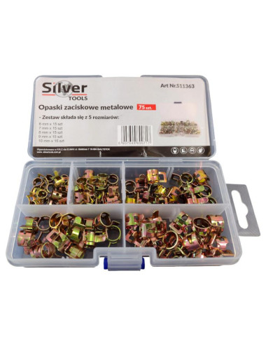 OBEJMY OPASKI METALOWE 75szt. SILVER