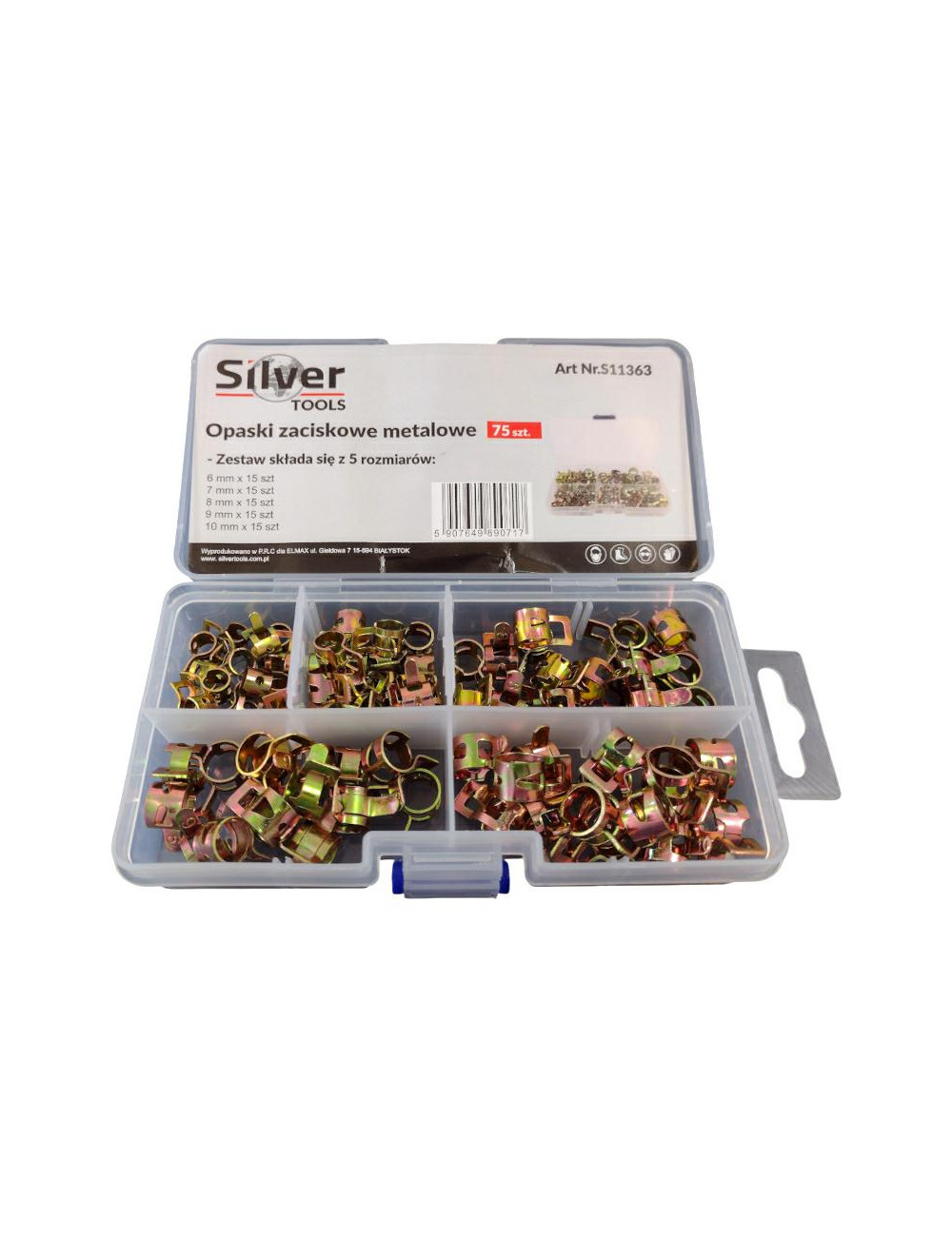 OBEJMY OPASKI METALOWE 75szt. SILVER