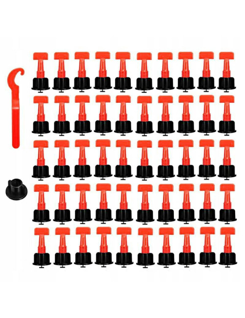 SYSTEM POZIOMOWANIA PŁYTEK 50szt. + KLUCZ