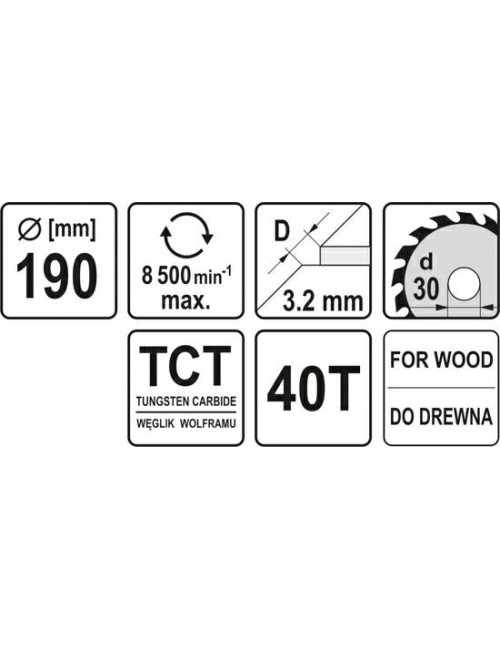 YATO PIŁA TARCZ.WID. 190*40*30 60489