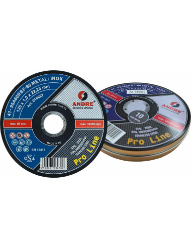 ANDRE TARCZA DO METALU 125 x 1,0mm METAL/INOX PRO LINE 95A60RBF PUSZKA 10szt
