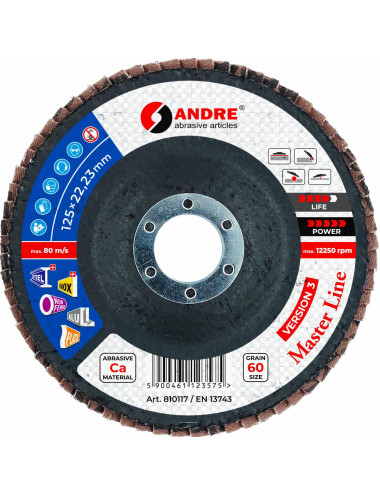 ANDRE ŚCIERNICA LISTKOWA 125mm P 60 CERAMICZNA MASTER LINE WERSJA III