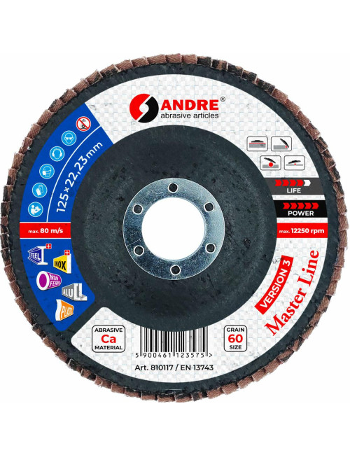 ANDRE ŚCIERNICA LISTKOWA 125mm P 60 CERAMICZNA MASTER LINE WERSJA III