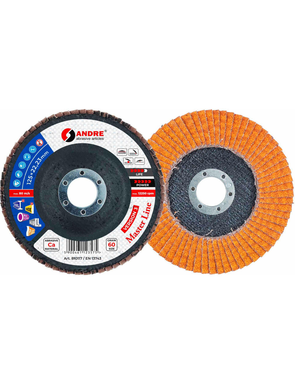 ANDRE ŚCIERNICA LISTKOWA 125mm P 60 CERAMICZNA MASTER LINE WERSJA III