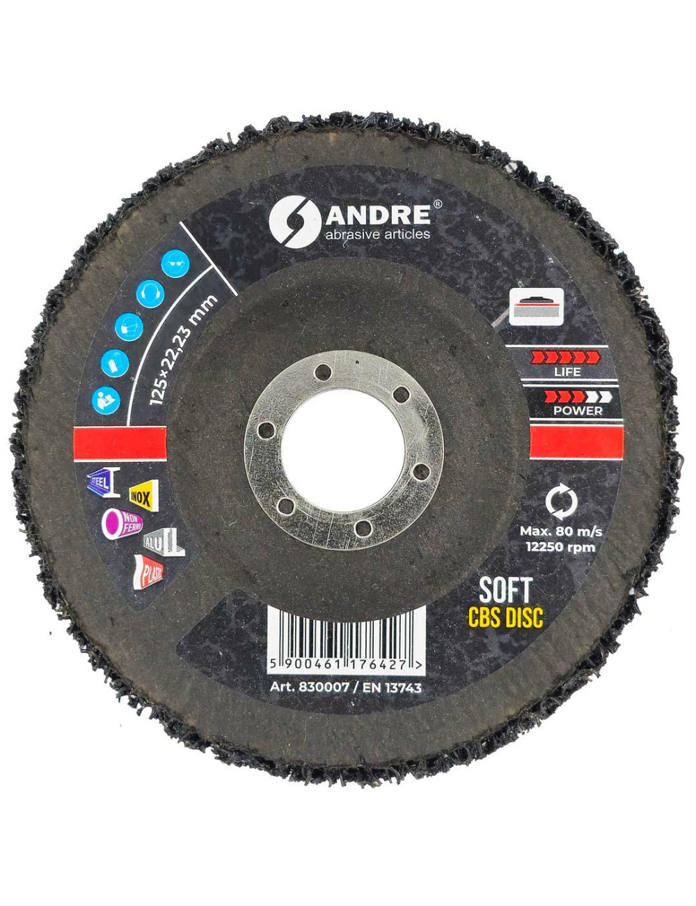 ANDRE KRĄŻEK SZLIFIERSKI CBS 125mm SOFT - BLACK