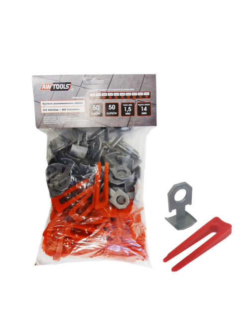 AWTOOLS SYSTEM POZIOMOWANIA ST 1,5mm 50+50 (KLIPS 7-15mm + KLIN)