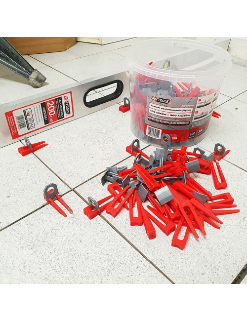 AWTOOLS SYSTEM POZIOMOWANIA ST 1,5mm 50+50 (KLIPS 7-15mm + KLIN)