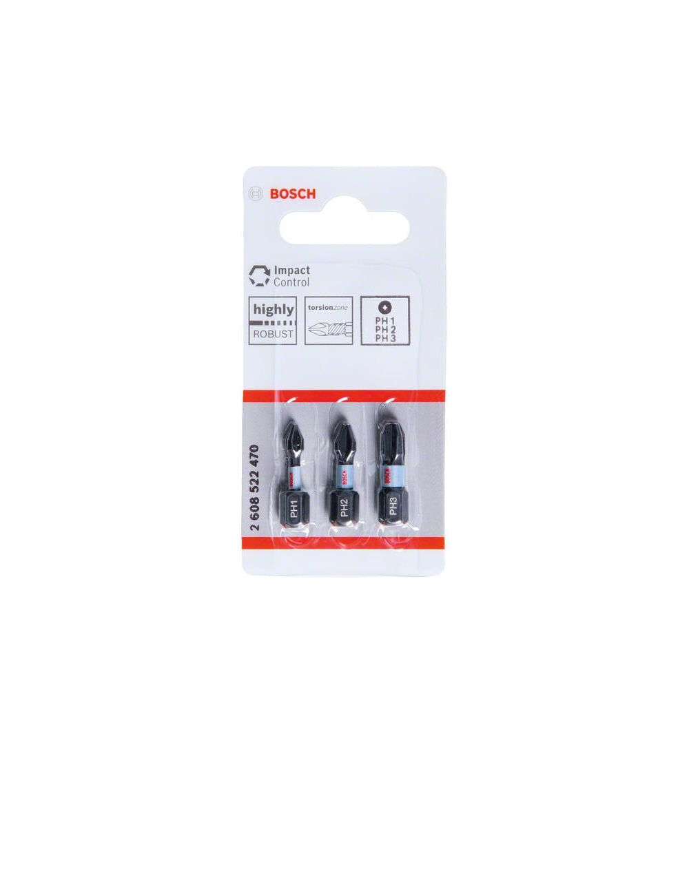 BOSCH KOŃCÓWKA IMPACT kpl. 3szt. PH1/PH2/PH3 x 25mmW