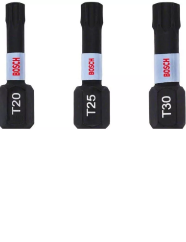 BOSCH KOŃCÓWKA IMPACT kpl. 3szt. T20/T25/T30 x 25mm