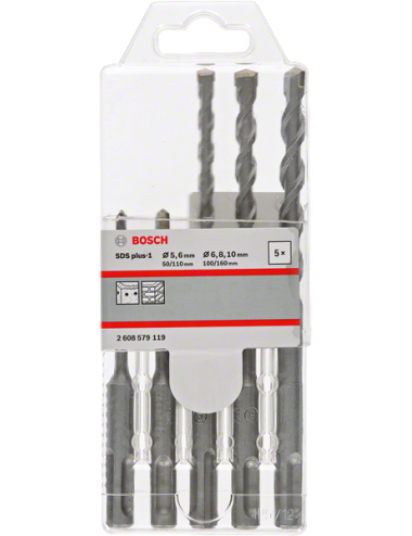 BOSCH WIERTŁO SDS PLUS-1 KPL. 5/6/6/8/10