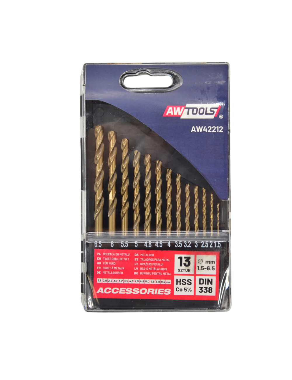AWTOOLS WIERTŁO METAL KOBALT KPL.13szt/1,5-6,5mm
