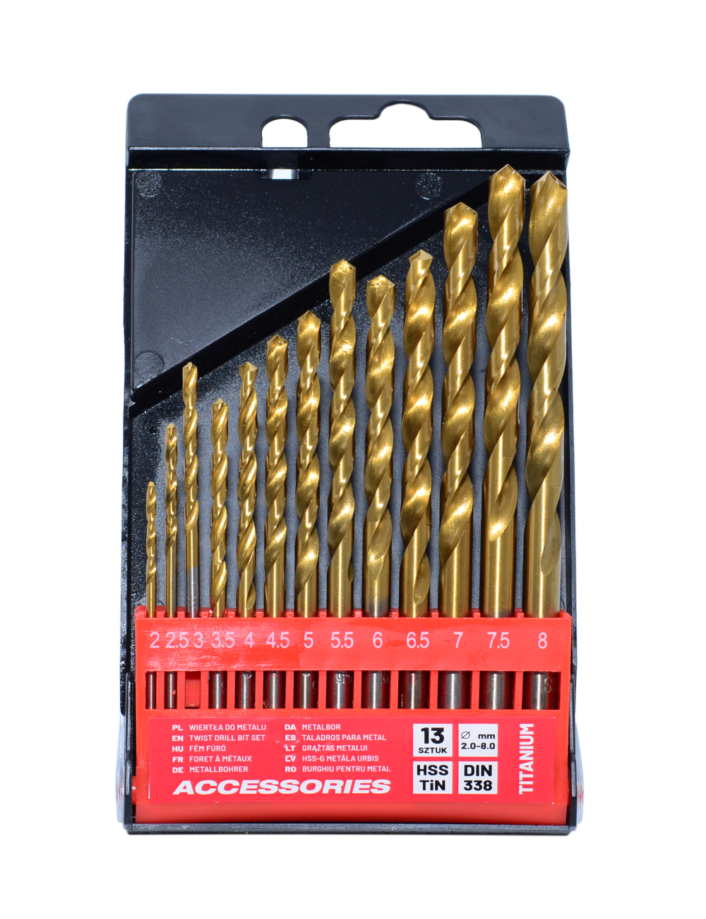 AWTOOLS WIERTŁO METAL TYTAN KPL. 13szt./2-8,0mm/
