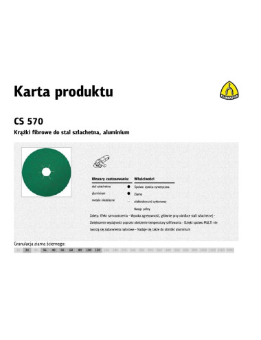K.FIBRA KRĄŻEK 125 gr. 80 CS570 /25szt INOX, CYRKONOWA.