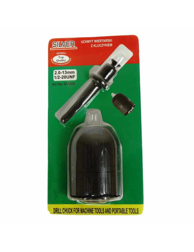 GŁÓWKA WIERTARKI 13mm 1/2 +ADAPTER SILVER