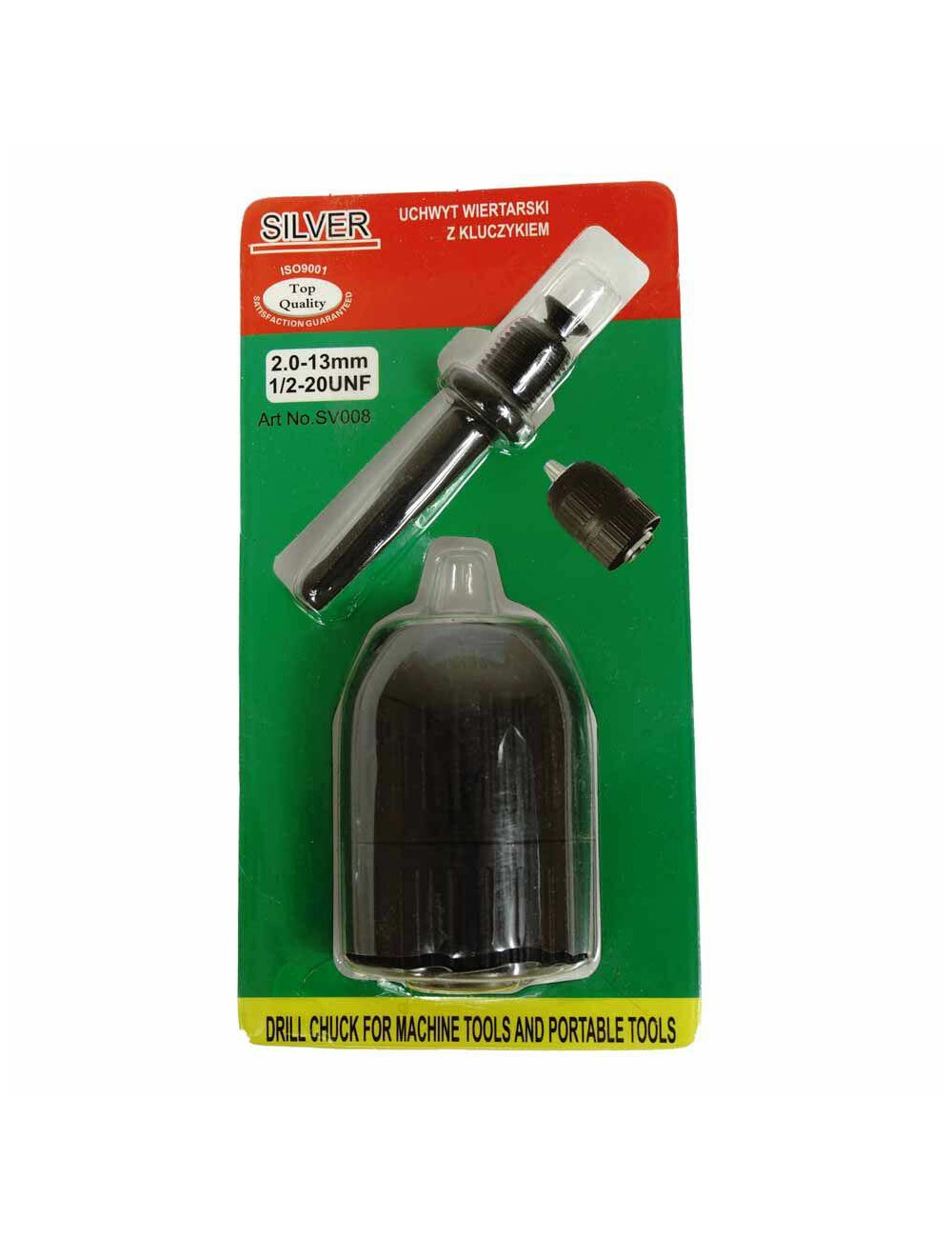 GŁÓWKA WIERTARKI 13mm 1/2 +ADAPTER SILVER