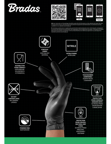 RĘKAWICE NITRYLOWE DIAMOND CZARNE XXL 10-11 /50szt.