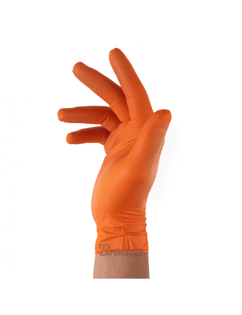 RĘKAWICE NITRYLOWE DIAMOND POMARAŃCZOWE XL 9-10 /50szt.