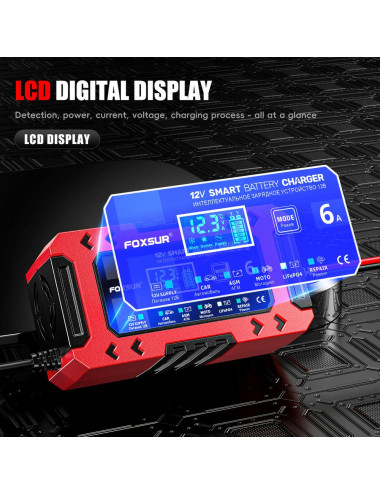EM PROSTOWNIK FOXSUR 12V 6A LCD