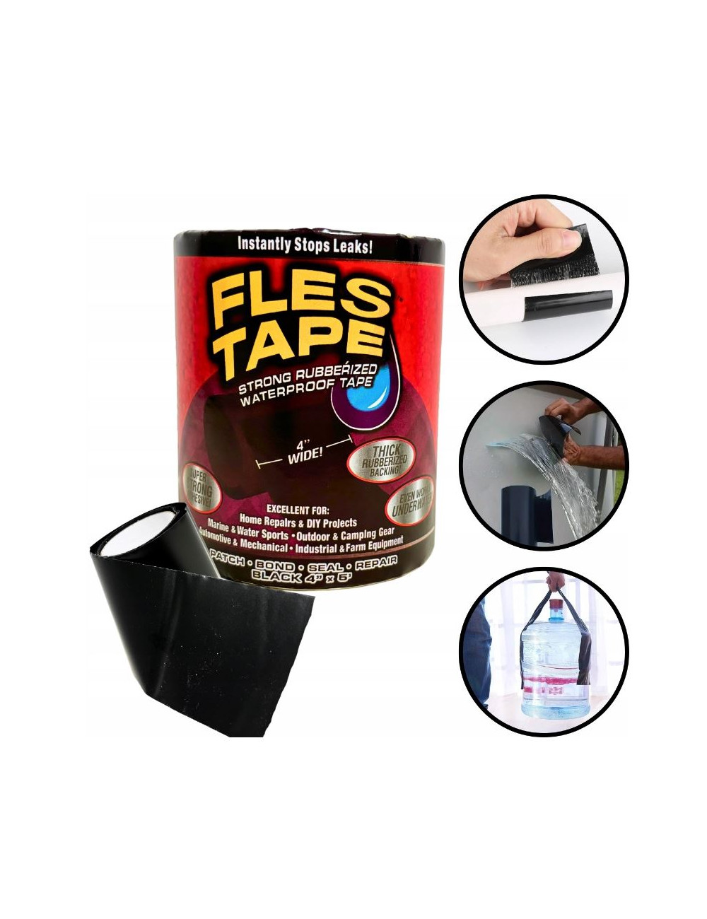 TAŚMA KLEJĄCA NAPRAWCZA WODOODPORNA FLEX TAPE 4''x 5'