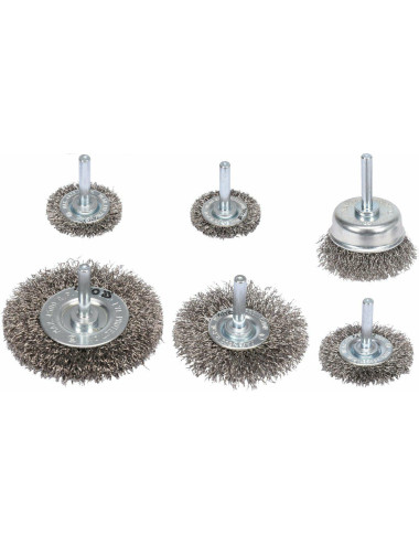 YATO ZESTAW SZCZOTEK Z TRZPIENIEM 6szt. INOX