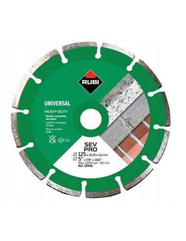 RUBI TARCZA DIAMENTOWA SEV 125 PRO NA SUCHO BETON CEGŁA