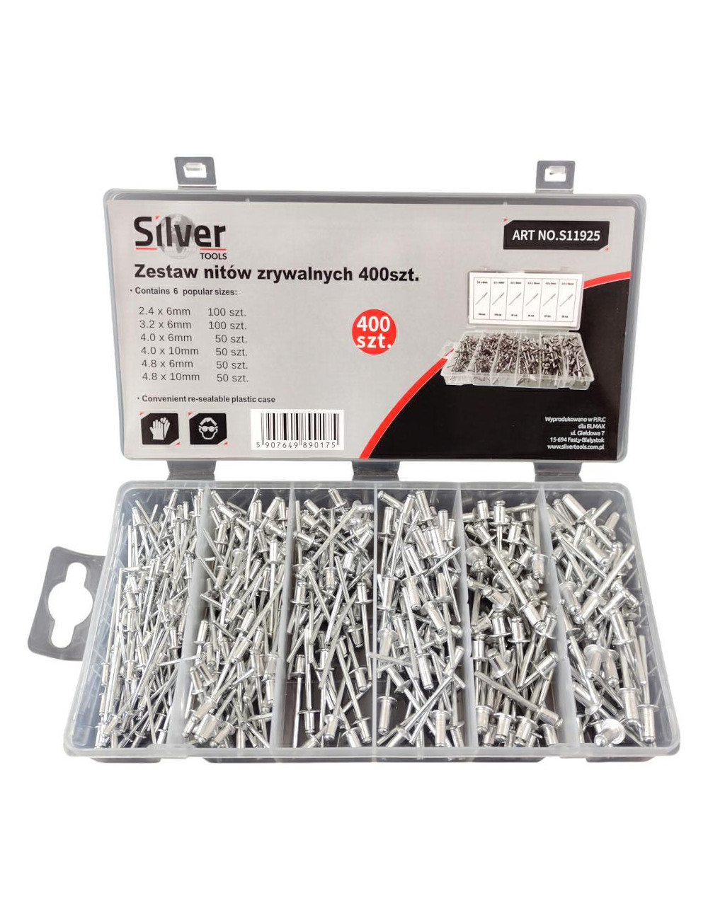 SILVER NITY ZRYWALNE 2,4 - 4,8mm  400szt