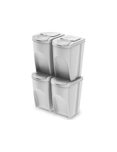 KEDEN KOSZ NA ŚMIECI SORTIBOX 35L SET 4 - POPIELATY