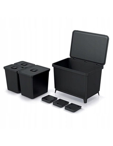 KEDEN KOSZ NA ŚMIECI SYSTEMA 23L + 2x10L - CZARNY RECYKLING