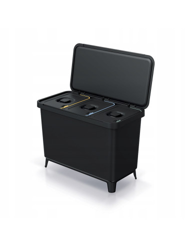 KEDEN KOSZ NA ŚMIECI SYSTEMA 3x10L - CZARNY RECYKLING