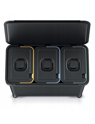 KEDEN KOSZ NA ŚMIECI SYSTEMA 3x10L - CZARNY RECYKLING