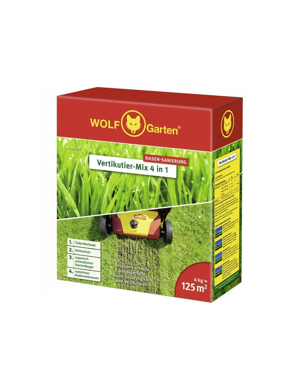 WOLF GARTEN ZESTAW DO REGENERACJI TRAWNIKA 125 M2 4W1 V-MIX 125