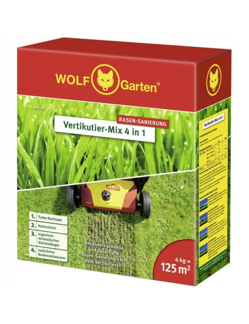 WOLF GARTEN ZESTAW DO REGENERACJI TRAWNIKA 125 M2 4W1 V-MIX 125