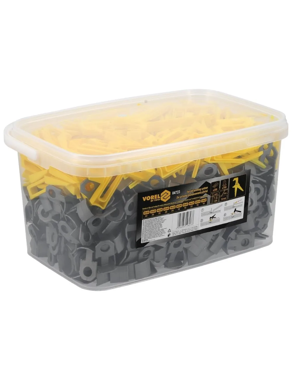 VOREL SYSTEM POZIOMOWANIA 1,5mm 700+200 +SZCZYPCE