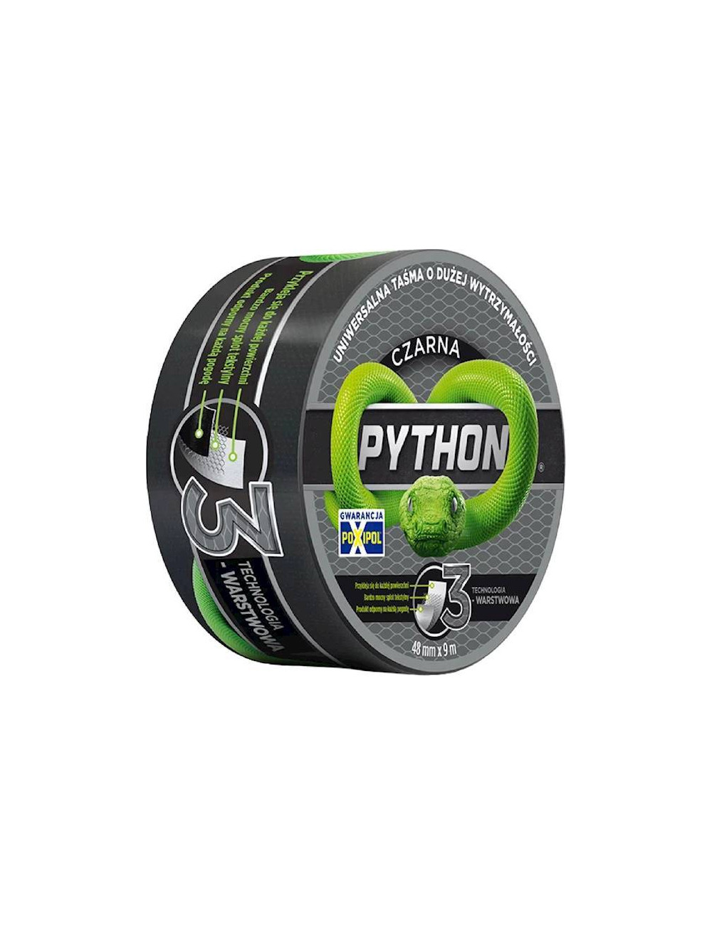 TAŚMA UNIWERSALNA PYTHON 48mm x25m CZARNA