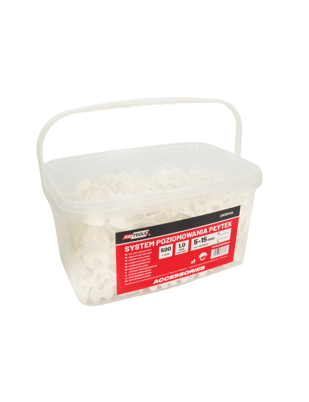 AWTOOLS SYSTEM POZIOMOWANIA BRAMKOWY 1,0mm 500szt. (BRAMKA 5-15mm)