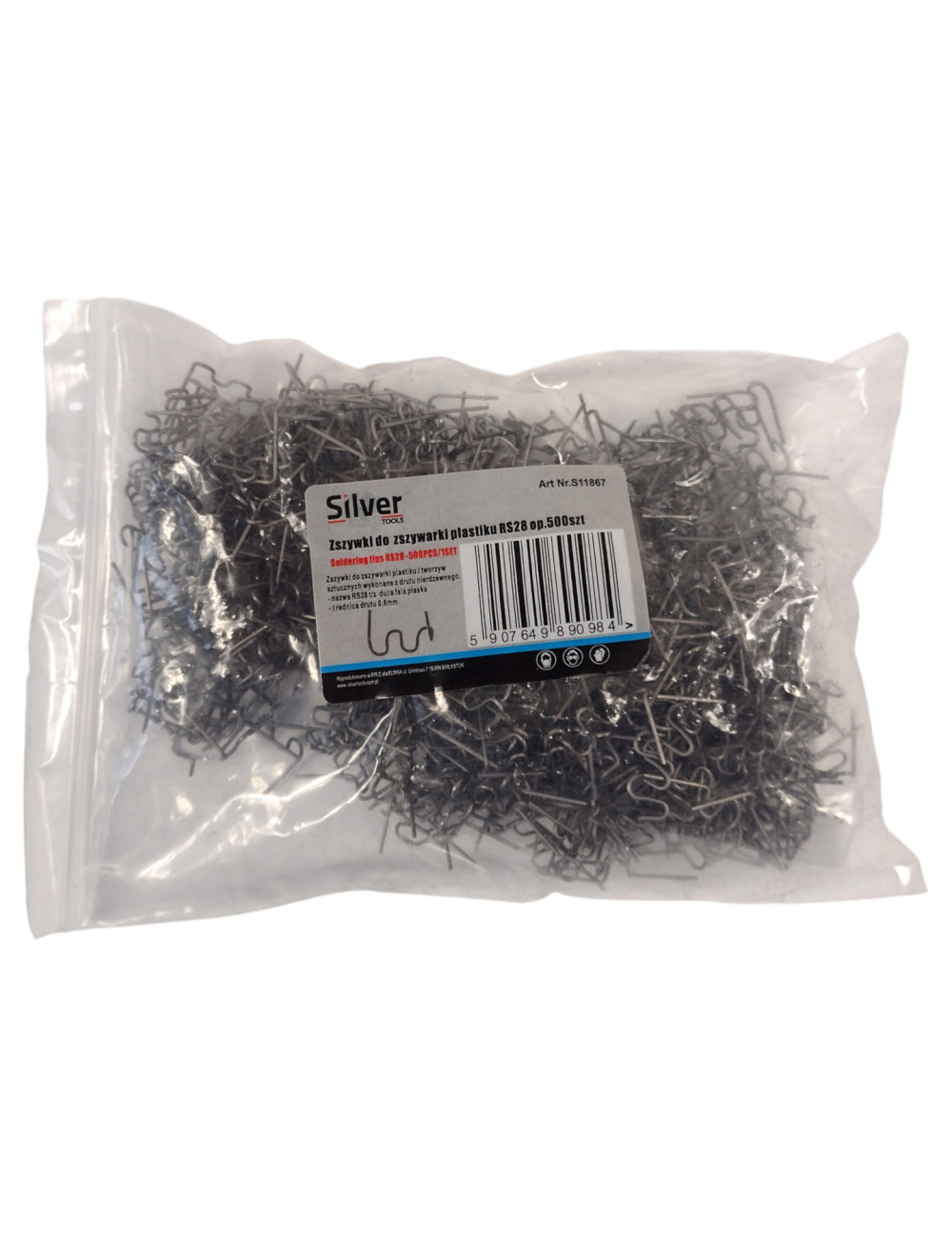 SILVER ZSZYWKI DO ZGRZEWAREK PLASTIKU 500szt. MIX