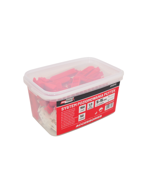 AWTOOLS SYSTEM POZIOMOWANIA BRAMKOWY 1,0mm 150+50szt. (BRAMKA 5-15mm + KLIN)