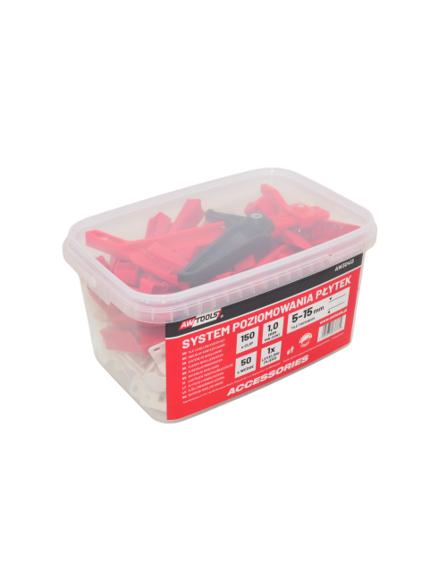 AWTOOLS SYSTEM POZIOMOWANIA BRAMKOWY 1,0mm 150+50szt.+SZCZ.REG.(BRAMKA 5-15mm + KLIN + SZCZYPCE)