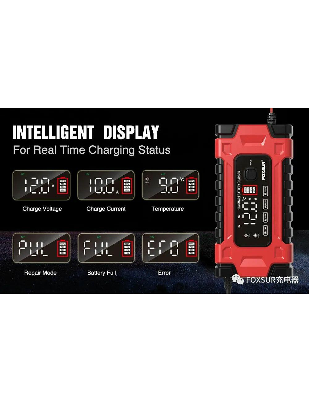 AWTOOLS EM PROSTOWNIK FOXSUR 12V&amp;24V 10A LCD