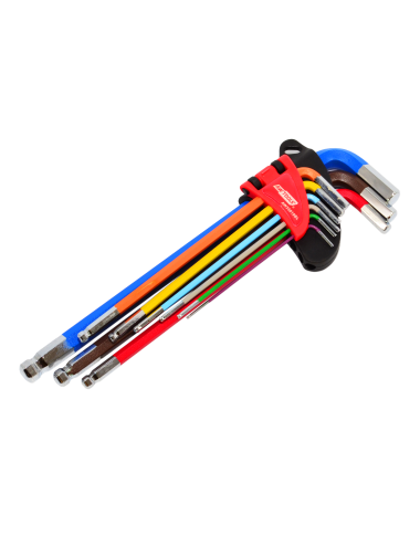 AWTOOLS KLUCZE IMBUSOWE HEX/ 1,5-10,0mm/ 9szt. KOLOR KULA DŁUGIE BLACK LINE