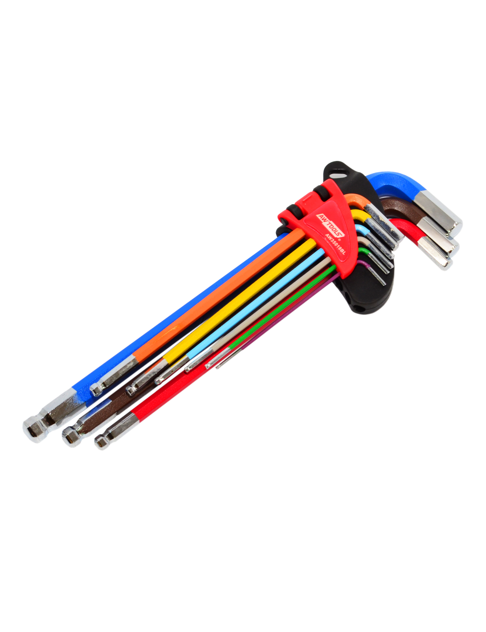 AWTOOLS KLUCZE IMBUSOWE HEX/ 1,5-10,0mm/ 9szt. KOLOR KULA DŁUGIE BLACK LINE