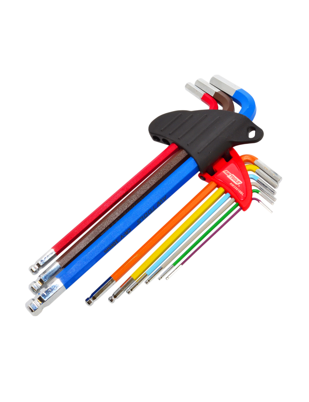 AWTOOLS KLUCZE IMBUSOWE HEX/ 1,5-10,0mm/ 9szt. KOLOR KULA DŁUGIE BLACK LINE