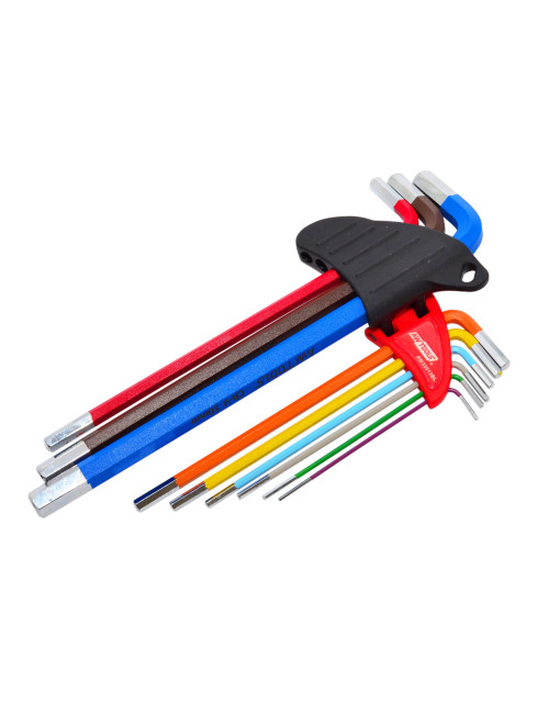 AWTOOLS KLUCZE IMBUSOWE HEX/ 1,5-10,0mm/9szt. KOLOR DŁUGIE BLACK LINE