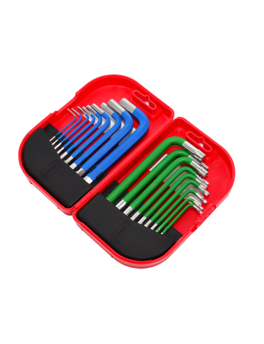 AWTOOLS KLUCZE IMBUSOWE HEX/TORX / 1,5-10,0mm/ 18szt. KOLOR