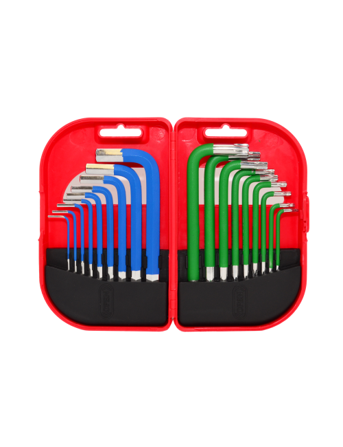 AWTOOLS KLUCZE IMBUSOWE HEX/TORX / 1,5-10,0mm/ 18szt. KOLOR