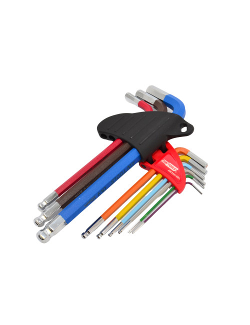 AWTOOLS KLUCZE IMBUSOWE HEX/ 1,5-10,0mm/ 9szt. KOLOR KULA BLACK LINE