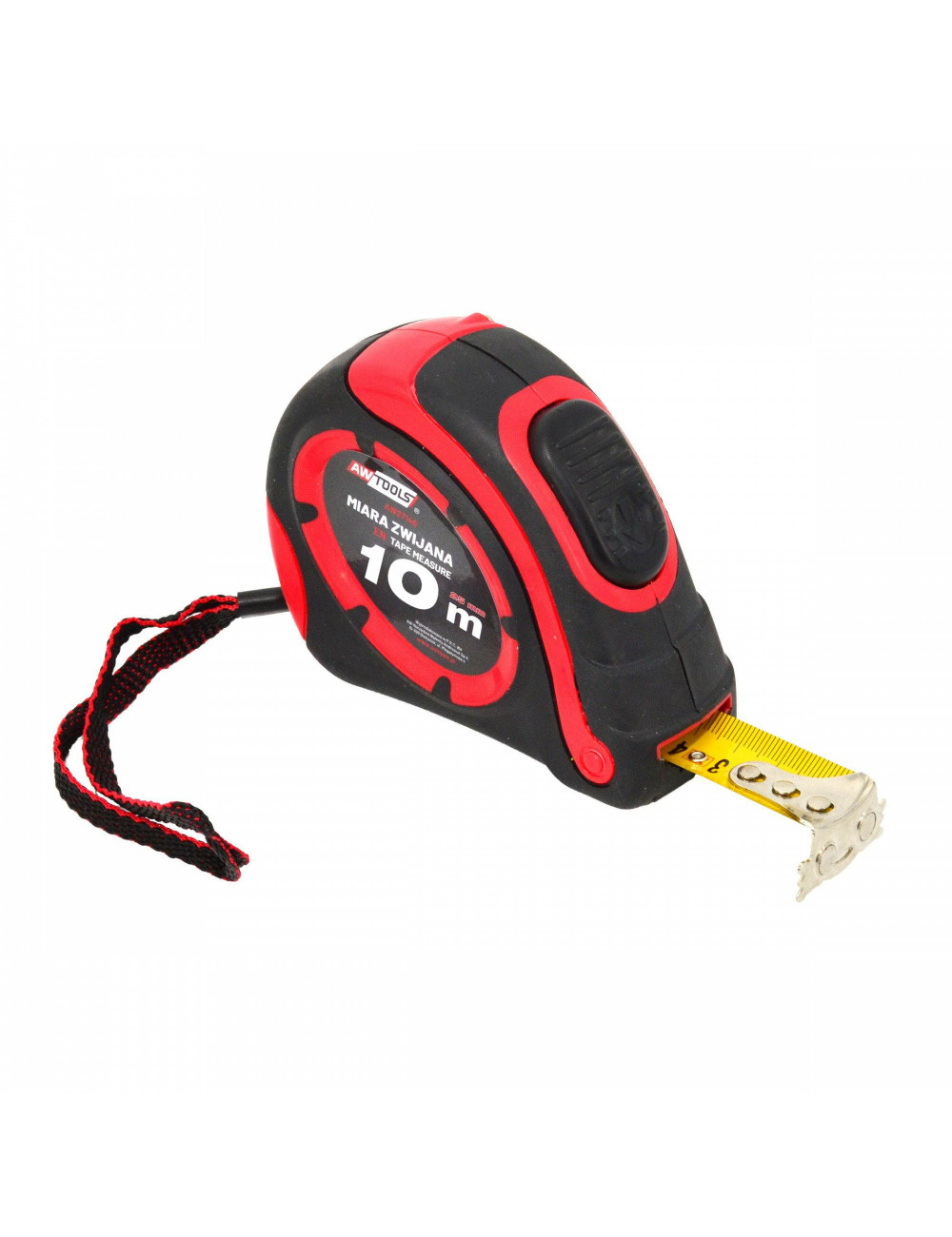 AWTOOLS MIARA ZWIJANA MAGNETYCZNA 10m/ x 25mm ABS TPR 1-AUTO STOP