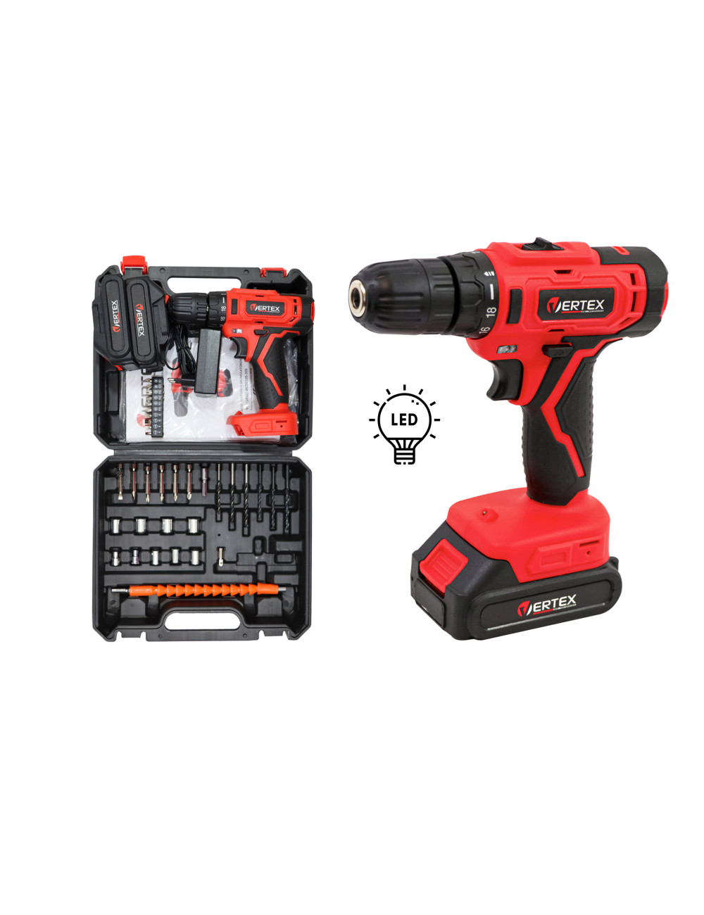 VERTEX WKRĘTARKA 18V /2x1,5Ah WALIZKA