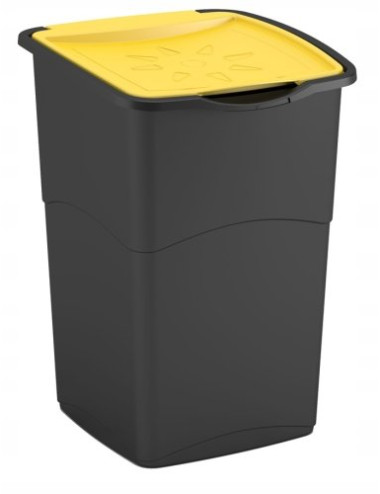 CURVER KOSZ NA ŚMIECI  "KORAL BIN" 47L   /CZARNY/ ŻÓŁTY