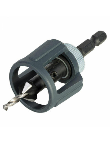 WOLFCRAFT NARZĘDZIE 2W1 - NAWIERTAK Z FAZOWNIKIEM I OGRANICZNIKIEM GŁĘBOKOŚCI WIERCENIA, TRZPIEŃ 6-KĄTNY